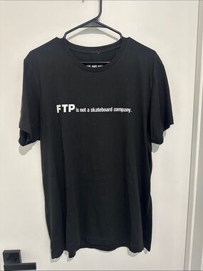 FTP Black Tee with White Text Logo